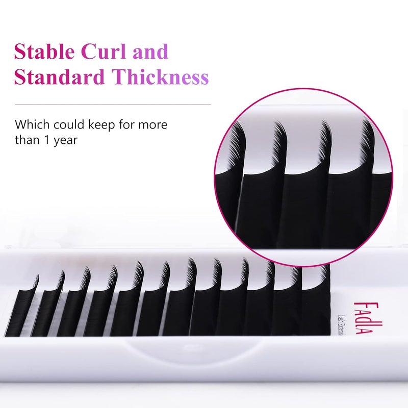 FADLASH Lash Extension 0.20 Classic Eyelash Extensions J/B/C/CC/D/DD/LC/LD Curl Lash Extensions Individual Lash Extensions Mixed Length 11-19mm Professional Salon Use (0.20-D, 11-19mm) - Image 4